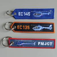 embroidered helicopter key chains